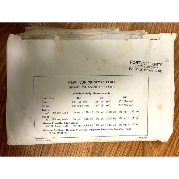 UNCUT Vintage 1970s Kwik Sew 369 Sewing Pattern Size 26 28 30 Sport Coat - Picture 2 of 2